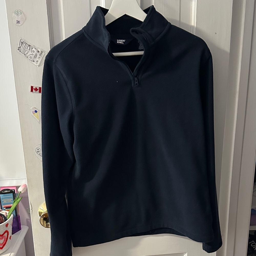 Lands' End Navy Quarter-Zip Pullover